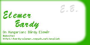 elemer bardy business card