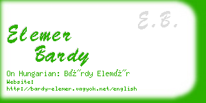 elemer bardy business card